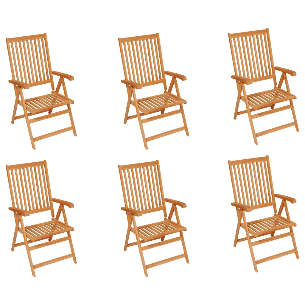 Sedie da Giardino 6 pz con Cuscini Antracite Massello di Teak