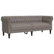 Divano | Divano da soggiorno | Sofa Chesterfield a 3 Posti Tortora in Tessuto