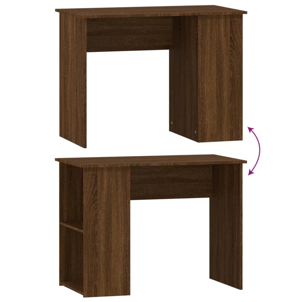 Scrivania tavolo postazione di lavoro mobile per computer studio rovere 100 x 55 x 75 cm legno ingegnerizzato marrone 02_0023603