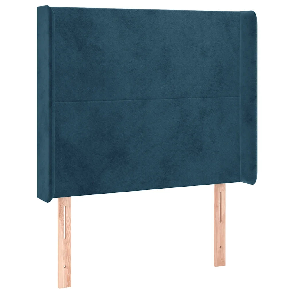 Letto a Molle con Materasso e LED Blu Scuro 100x200 cm 3139431