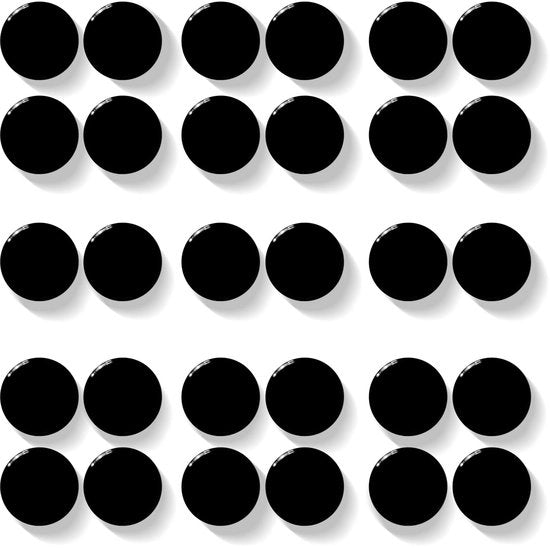 30 pezzi di forti magneti per lavagne e whiteboard - magneti rotondi per frigoriferi, decorativi piccoli per lavagne, scuole, uffici - minimagneti con forte presa per foto, appunti (nero)
