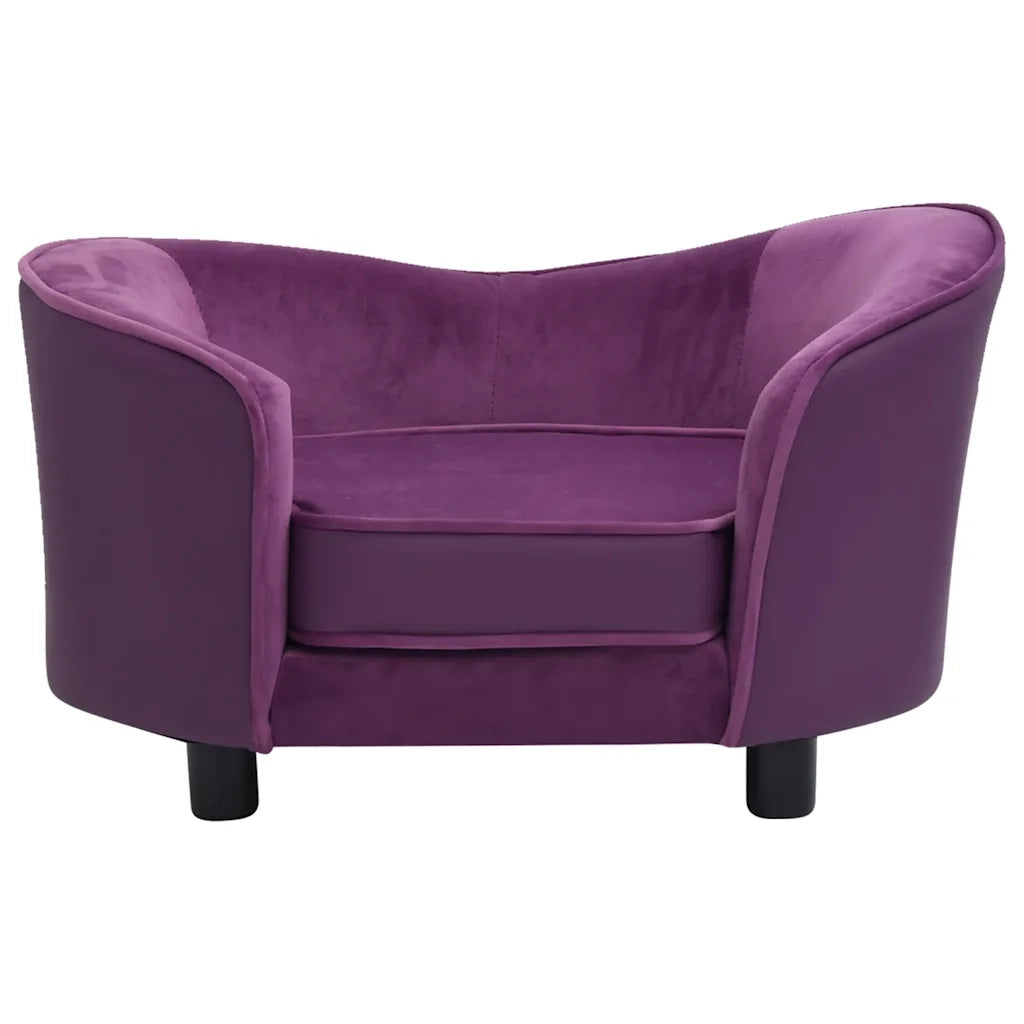 Divano per Cani Borgogna 69x49x40cm in Peluche e Similpelle 171035
