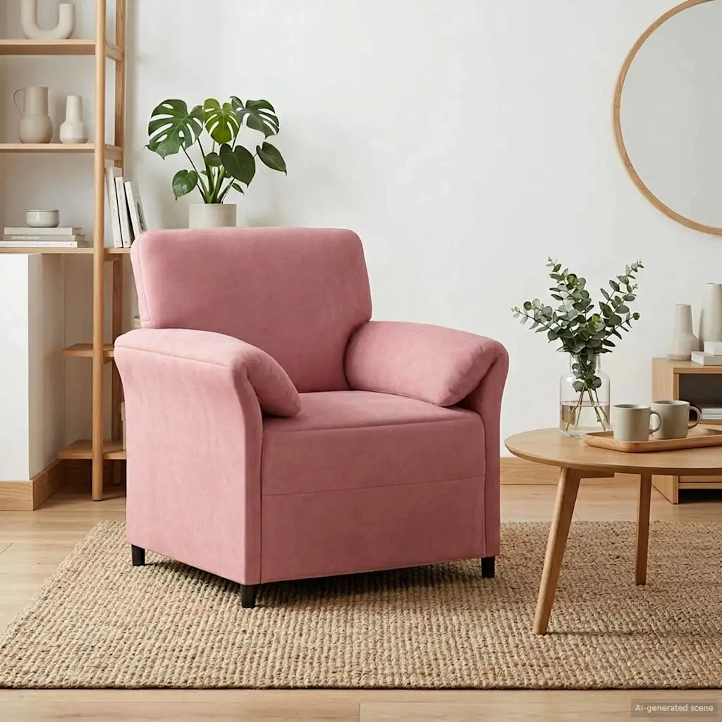 Divano 1 posto Rosa 88 x 83 x 95 cm Velluto