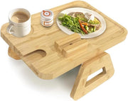 Bancopoggiate per braccio in legno - snackbox flessibile - panno anti-slip in gomma - 33 x 23 cm - tavolo da caffè per divano - regolatore girevole per cellulare - organizzatore per divano - snack - cellulare