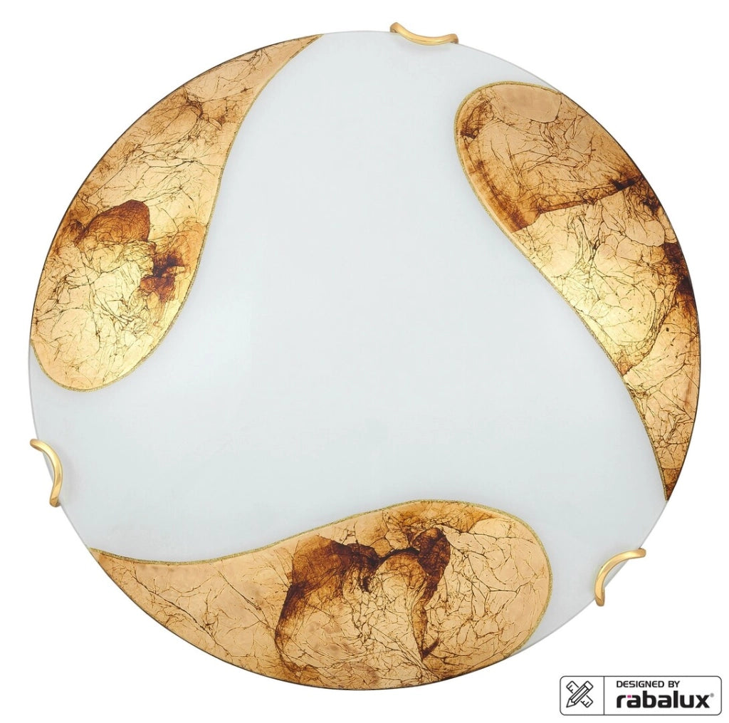 Plafoniera Rabalux Art Gold 30cm vetro bianco oro E27