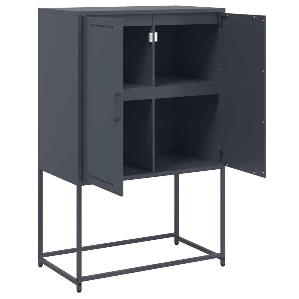 Buffet credenza cassettiera mobiletto mobile contenitore organizer cucina soggiorno salotto alto 68,5 x 38,5 x 107 cm acciaio antracite 02_0032204