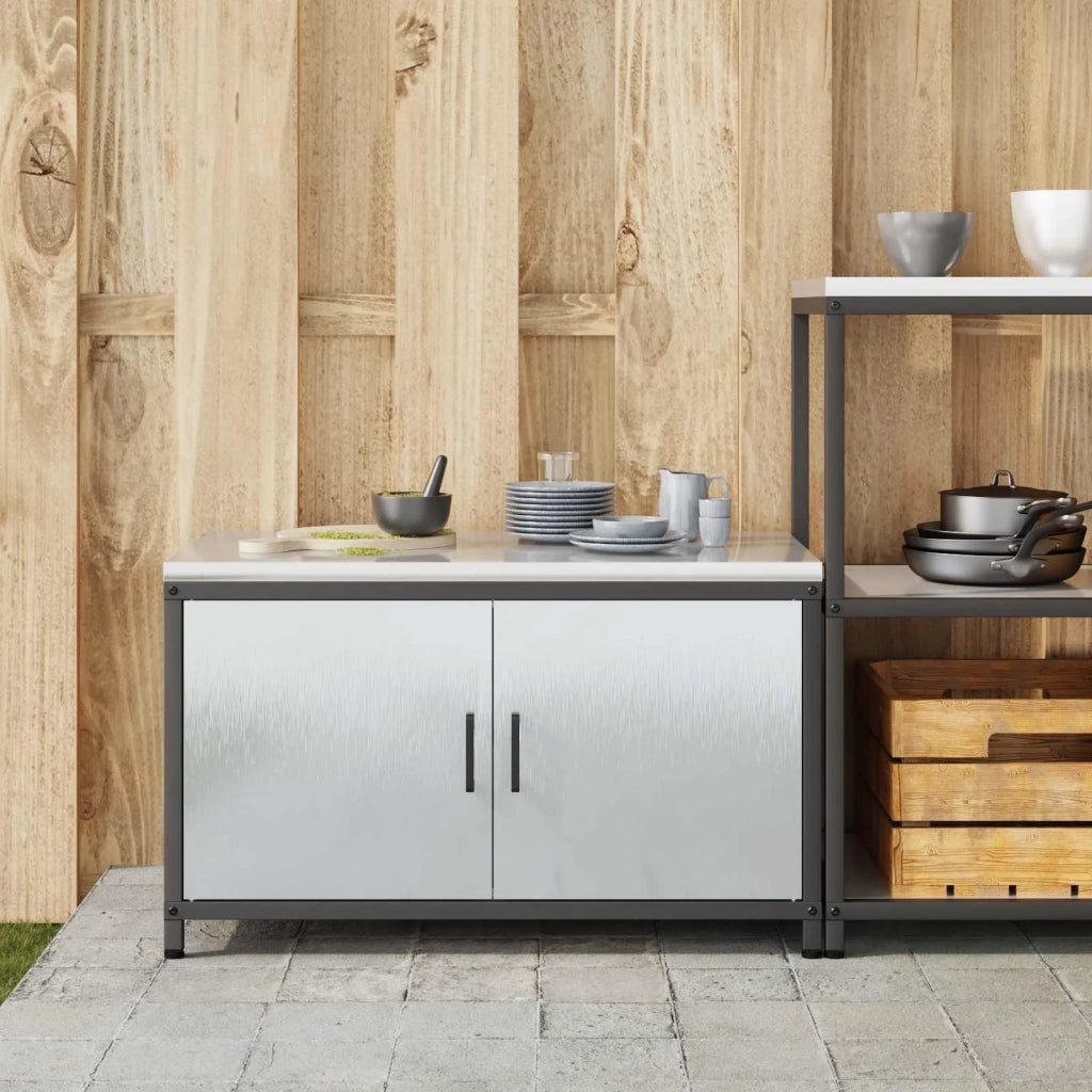 Stoccaggio in cucina con porta Argento 90 x 50 x 53 cm Acciaio 875000