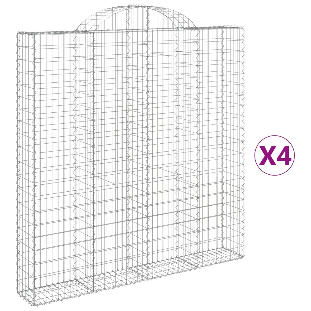 Cesti Gabbioni ad Arco 4 pz 200x30x200/220 cm Ferro Zincato 3146217