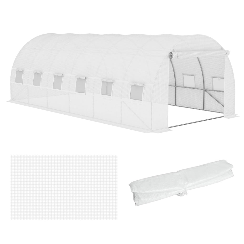 Telo per serra 6x3x2 m ¨C zephmum ¨C verde, 12 finestre, porta