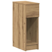 Comodino | Armadio da Notte | Mobiletto da notte con Cassetto Rovere Artigianale 20x36x60 cm