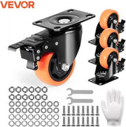 Set di Ruote di Trasporto - 3" - Arancione - 465kG - 4 Pezzi - Ruote di Trasporto