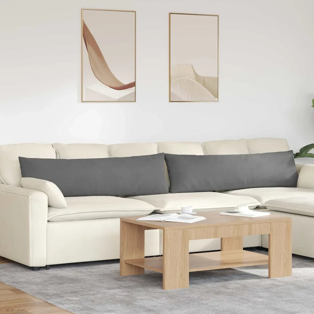 Cuscini da Divano 2 pcs Grigio scuro 145 x 40 cm Tessuto