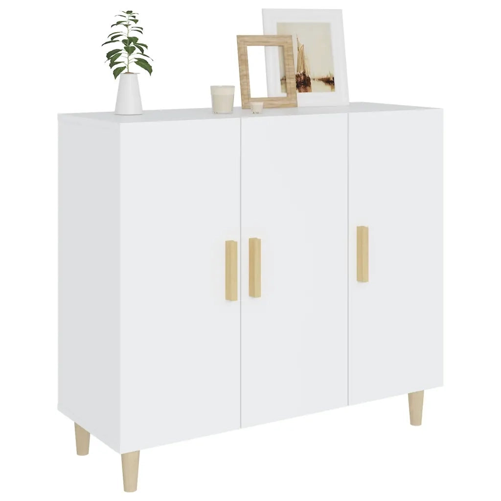 Credenza | Madia | Buffet da pranzo | Armadio da pranzo Bianca 90x34x80 cm in Legno Multistrato