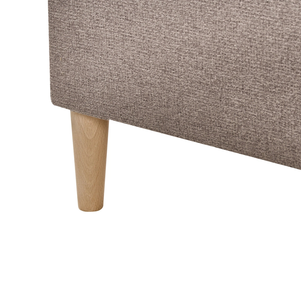 Divano letto matrimoniale con contenitore sollevabile imbottito con testiera 180 x 200 cm tortora