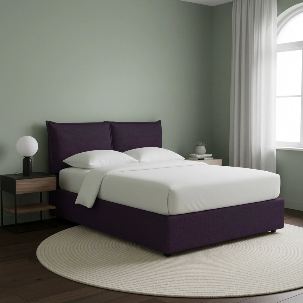 Newquay, Letto Singolo Sfoderabile Made in Italy, Viola