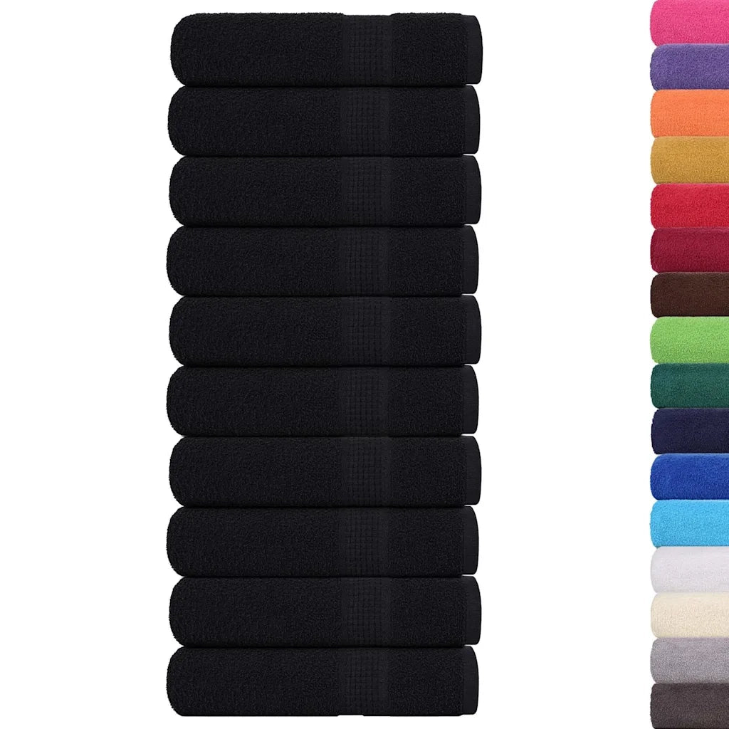 Asciugamani FROGN 10 pz Nero 50x100 cm 360 g/m² 136952