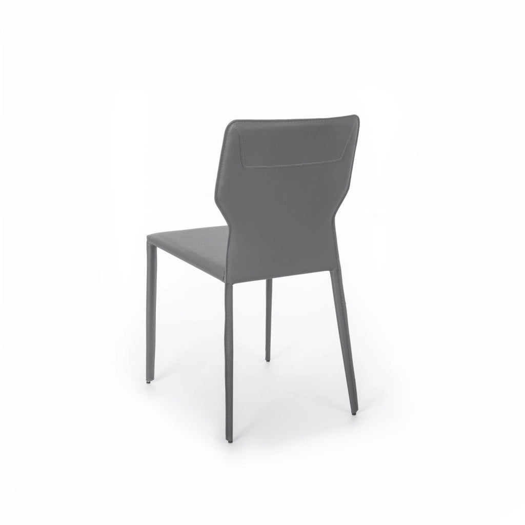 Kim - Sedia in ecopelle grigio scuro 2 pz