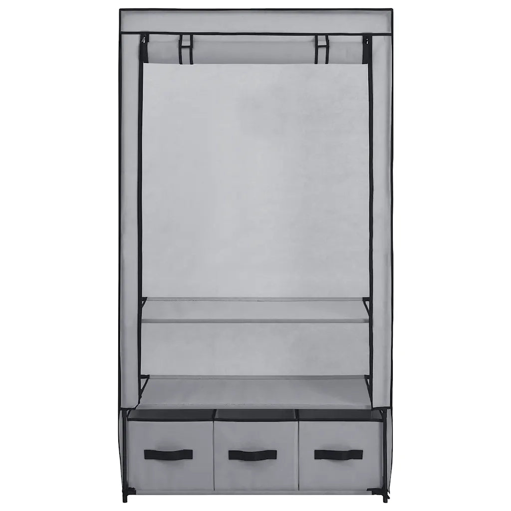 Armadio Grigio 87x49x159 cm in Tessuto cod mxl 78082