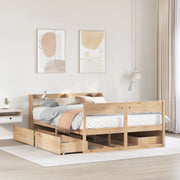 Letto senza Materasso 135x190 cm in Legno Massello di Pino