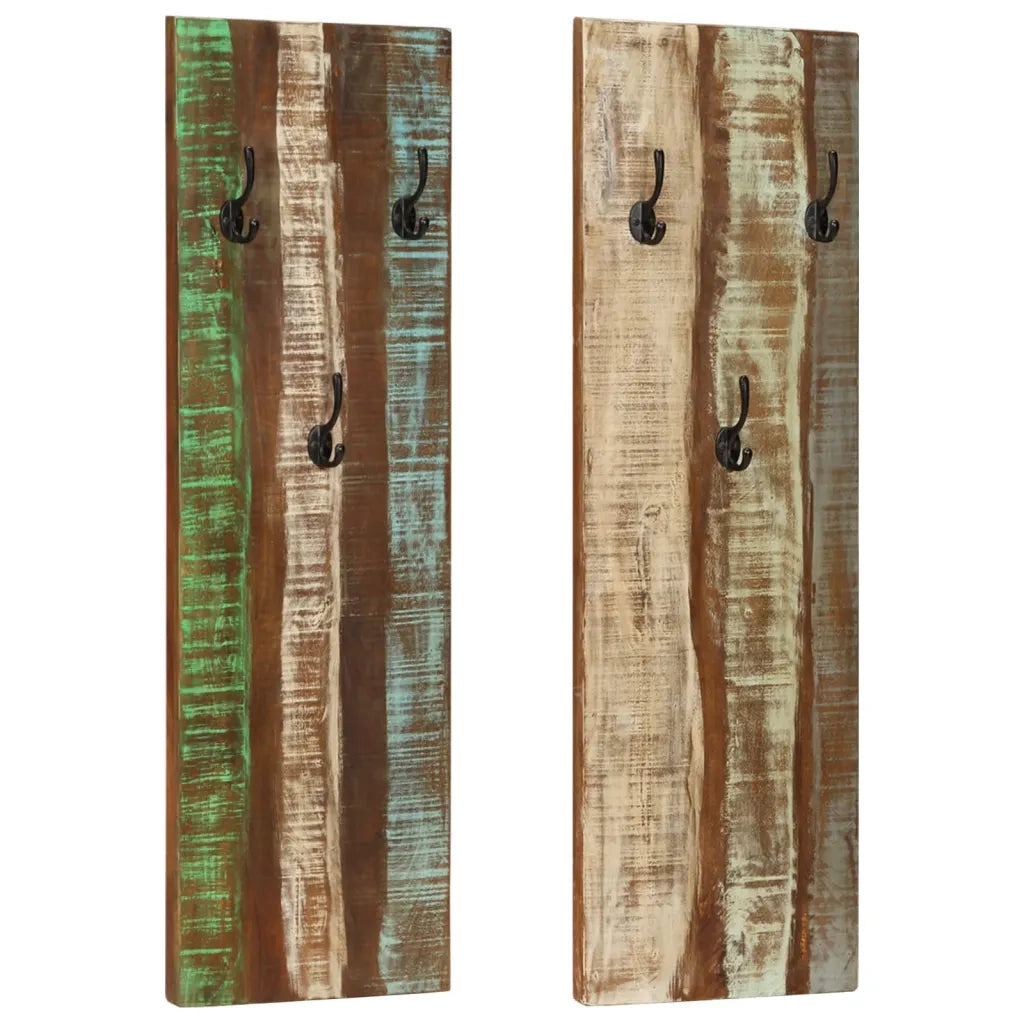 Appendiabiti a Parete 2pz 36x3x110cm Legno Massello di Recuperocod mxl 79196