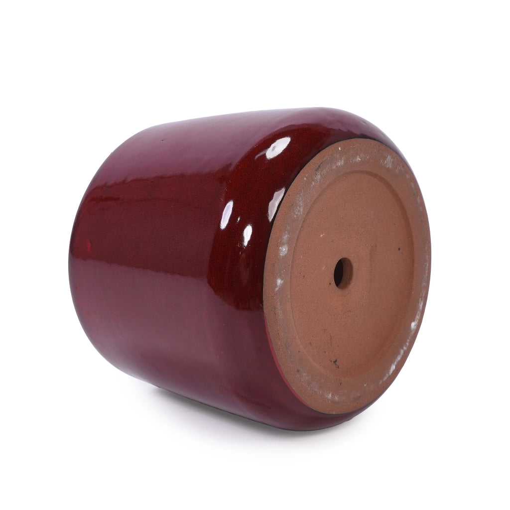SET DI VASI 4 PEZZI Ø33/26/20/15 cm Ceramica Rossa Smaltata