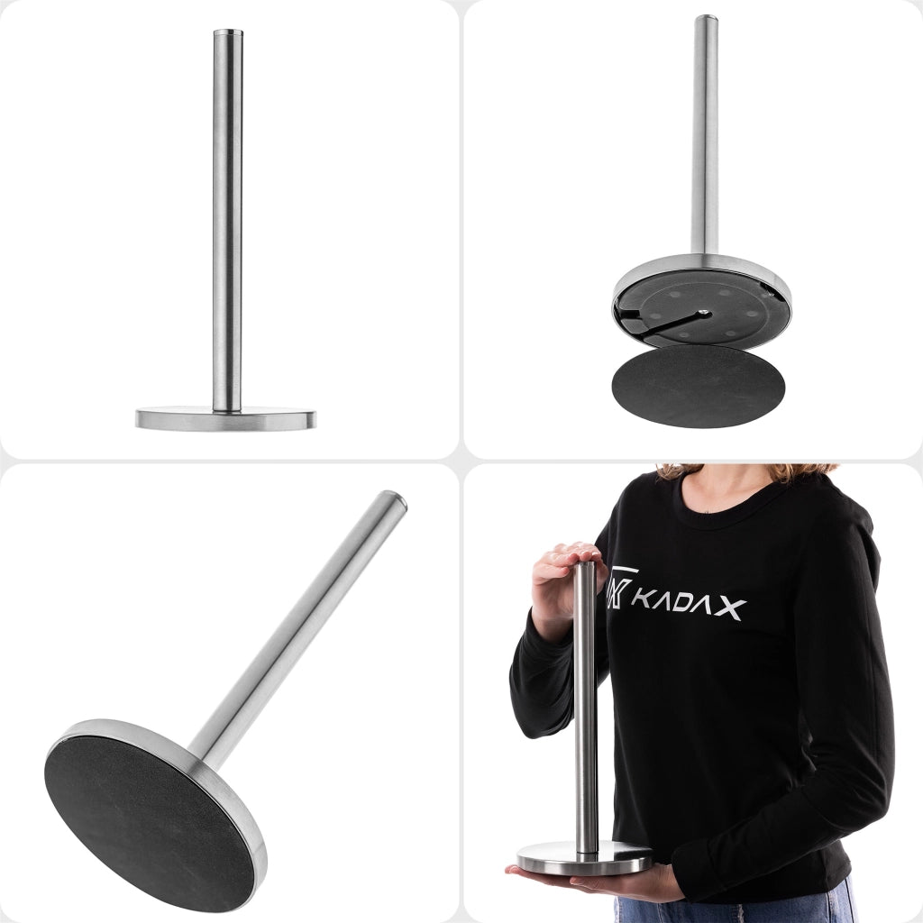 Portarotolo di carta assorbente KADAX, in acciaio, argento, per asciugamani da cucina, stabile, 33 cm