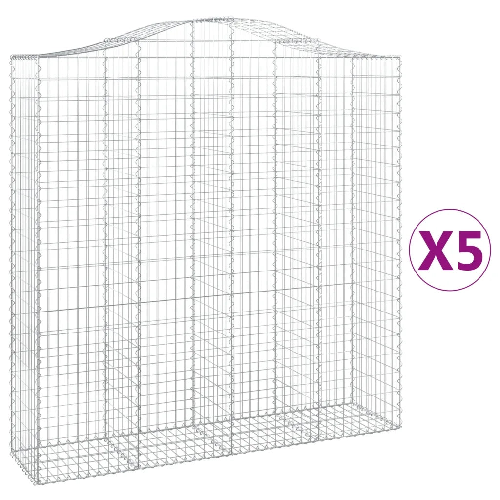 Cesti Gabbioni ad Arco 5 pz 200x50x200/220 cm Ferro Zincato 3145748