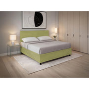 Letto imbottito Matrimoniale 180x190 cm Flat - Contenitore,Microfibra,Tè verde
