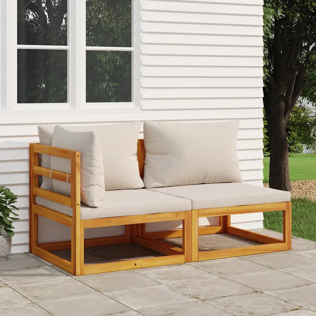 Salotto da Giardino-Set Divani da Giardino 2pz con Cuscini Legno Massello di Acacia 526947