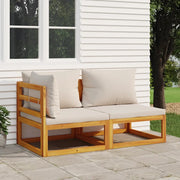 Salotto da Giardino-Set Divani da Giardino 2pz con Cuscini Legno Massello di Acacia 526947