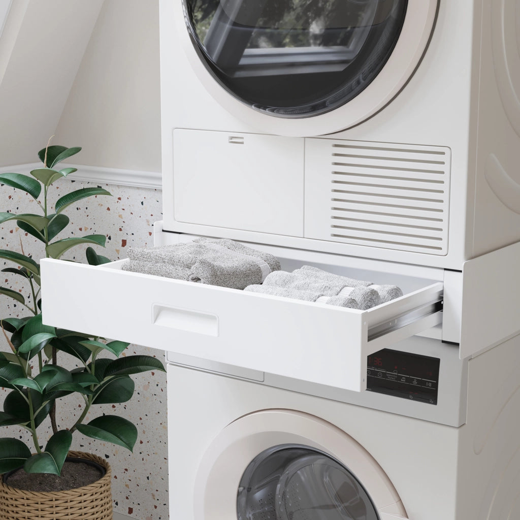 Kit di Sovrapposizione Buxton per Lavatrice e Asciugatrice con Cassetto - Bianco [en.casa]