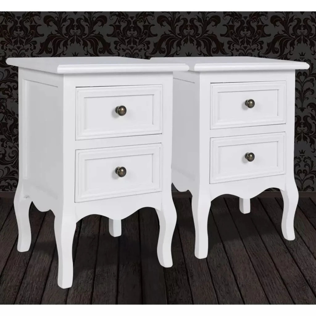 Comodino comodino cassettiera mobili per camera da letto 2 pezzi con 2 cassetti MDF bianco 1402190