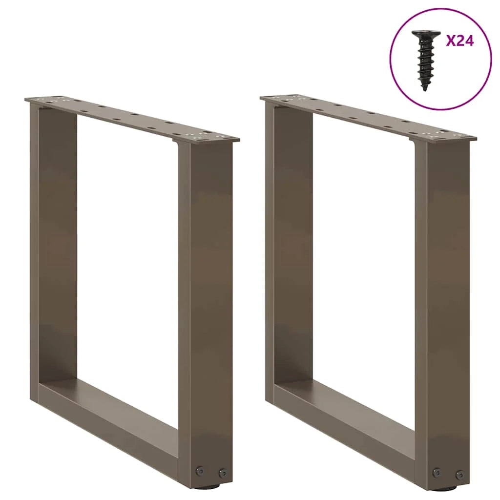 Set di 2 gambe regolabili per tavolino da caffè a forma di U 50 x 43 cm dal design moderno in acciaio naturale 02_0057399