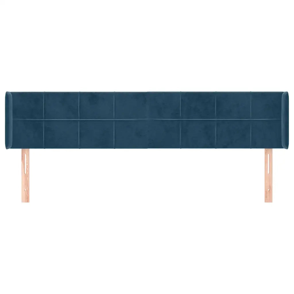 Testiera ad Orecchio Blu Scuro 203x16x78/88 cm in Velluto