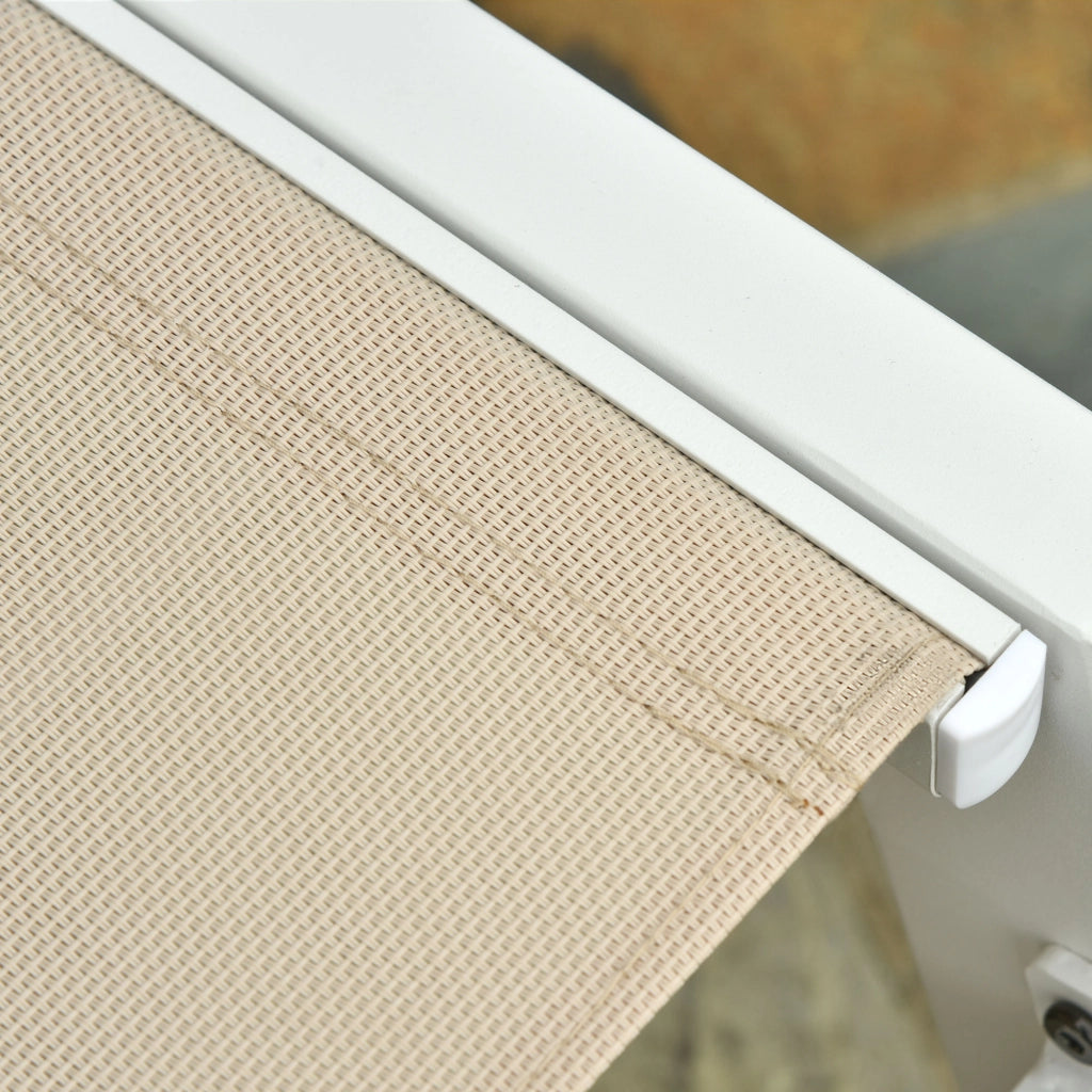 Sdraio sdraio da giardino schienale a 5 gradini alluminio crema 202 x 65 x 43 cm