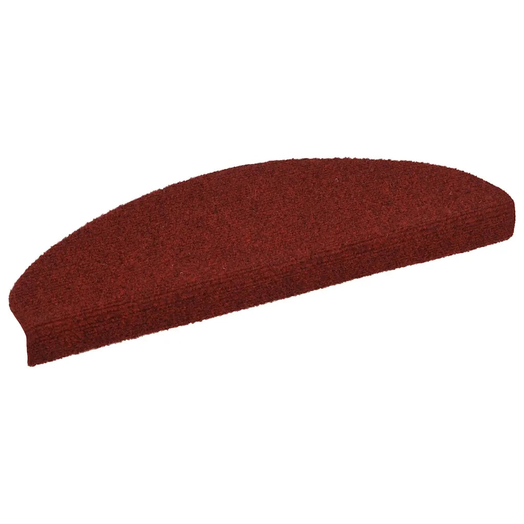 Tappetini per scale autoadesivi 5 pz 65x21x4 cm Bordeaux Rosso Semicircolari Grandi 149706