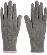 Manopole invernali a doppia pelle con isolamento termico, compatibili con touchscreen, impermeabili, realizzate in poliestere, colore rosso/grigio, dimensioni 22,5 x 8,5 cm.