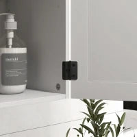 kleankin Armadietto Pensile Bagno in Legno Stile Country con Ripiano Regolabile, 60x30x60cm, Bianco