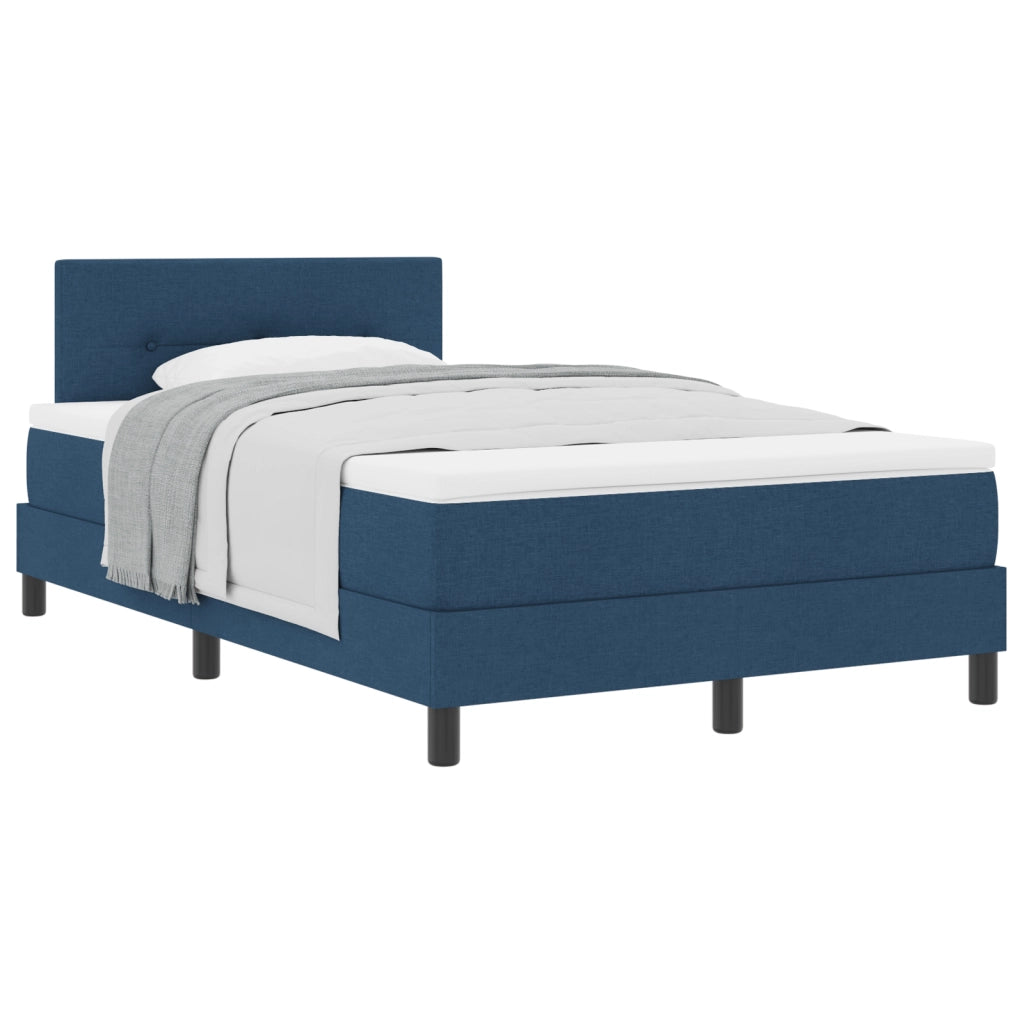 Letto con Box Spring e Materasso Blu 120x200 cm Tessuto
