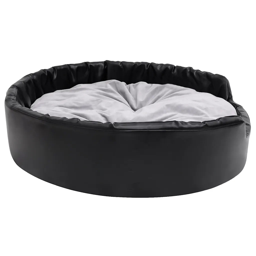 Lettino per Cani Nero e Grigio 99x89x21 cm Peluche e Similpelle CFW5832647