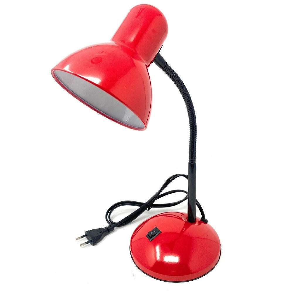 Trade Shop - Lampada Da Scrivania Con Braccio Flessibile Luce Lume Tavolo Per Cameretta Color - Rosso