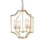 Lampadario vintage ottone satinato 4xE14 Endon Edrea