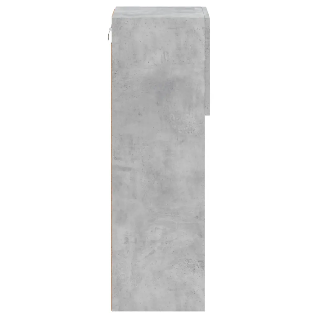 Mobili TV con Luci LED 2 pz-Credenza per TV Grigio Cemento 30,5x30x90 cm