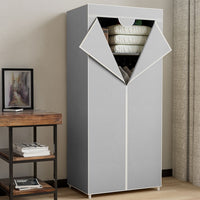 Armadio in Tessuto TNT Guardaroba Appendiabiti con Ripiano 70x46H160 cm Grigio