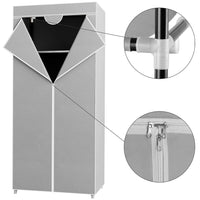 Armadio in Tessuto TNT Guardaroba Appendiabiti con Ripiano 70x46H160 cm Grigio