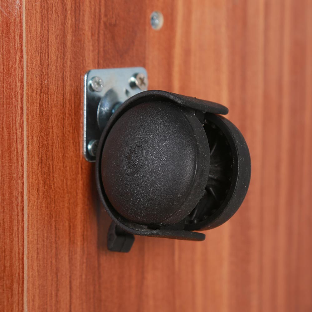 Mobile Multiuso in Legno Nobilitato 3 Ripiani e 4 Ruote Ciliegio 60x45 H80cm