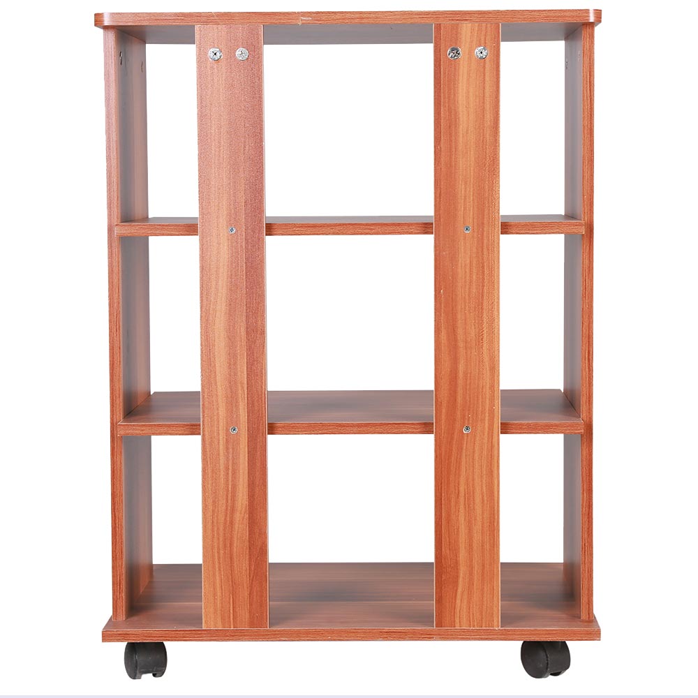 Mobile Multiuso in Legno Nobilitato 3 Ripiani e 4 Ruote Ciliegio 60x45 H80cm