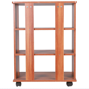 Mobile Multiuso in Legno Nobilitato 3 Ripiani e 4 Ruote Ciliegio 60x45 H80cm