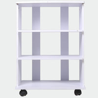 Mobile Multiuso in Legno Nobilitato 3 Ripiani e 4 Ruote Bianco 60x45 H80cm
