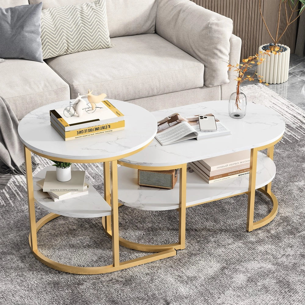 Tavolino da caff¨¨ ¨C Minimal ¨C Effetto oro moderno